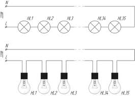 Как соединить между собой лампы на схемах